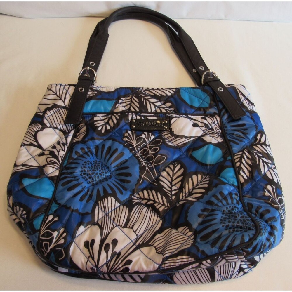 Vera Bradley Retired Blue Bayou Microfiber Adjustable Double Handle Tote Bag